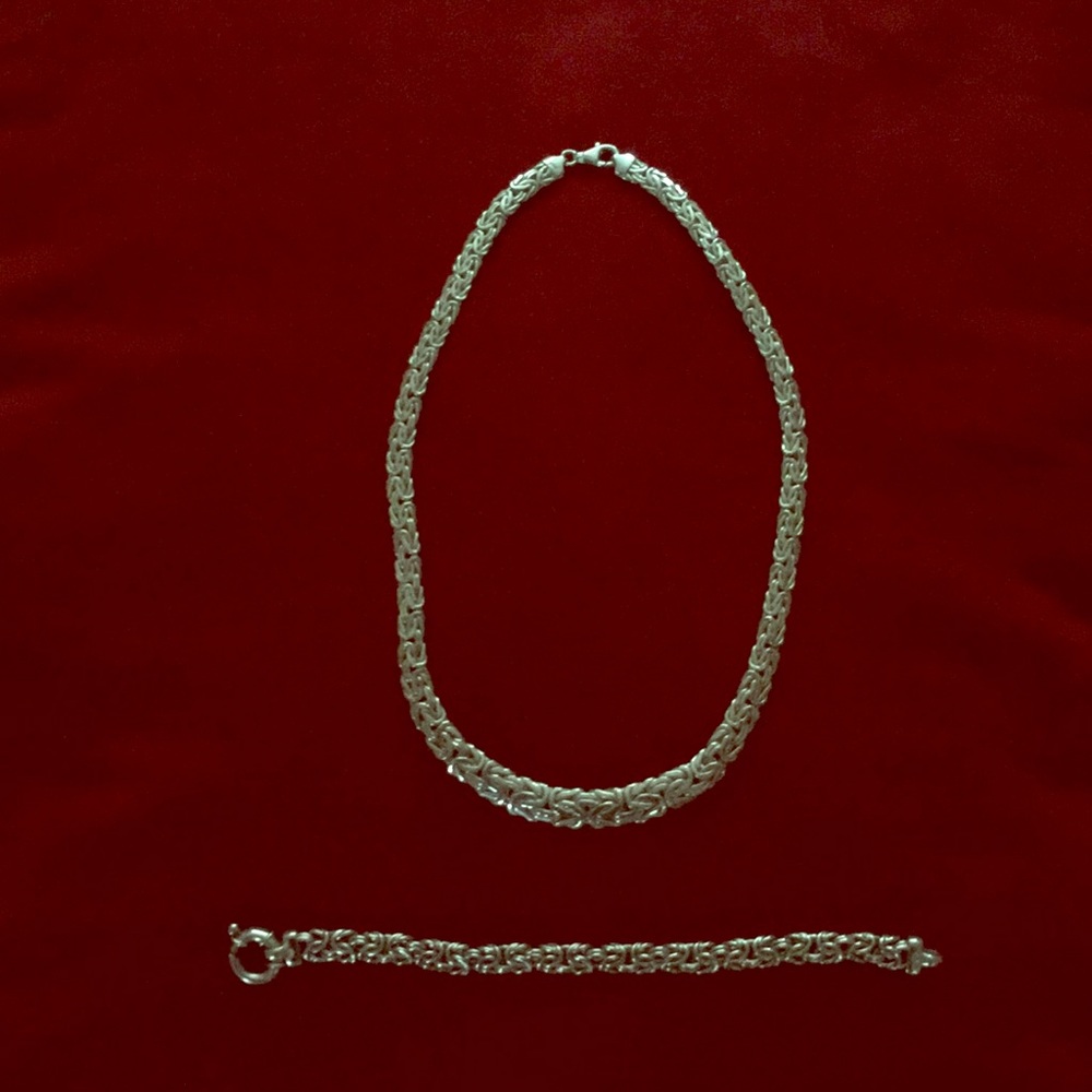 Byzantine Link Necklace & Bracelet Set